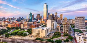Dallas, Texas, USA downtown city skyline.